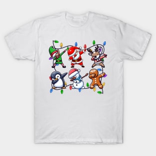 Dab Dancing Christmas Tree Lights Squad T-Shirt